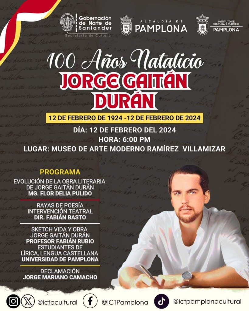 Homenaje Jorge Gaitán Durán Alcaldía de Pamplona