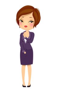 75049937 - illustration featuring a young woman in corporate attire looking uncomfortable after being harassed
