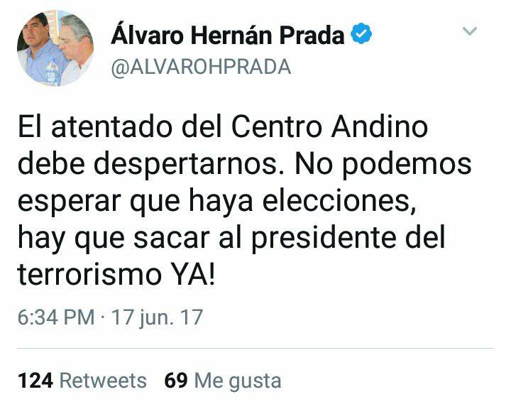 Tuit de Álvaro Hernán Prada