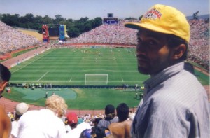 Foto personal, en el partido Colombia vs USA, en el Rose Bowl