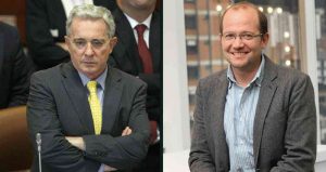 Expresidente ÁLvaro Uribe y Daniel Samper Ospina - foto tomada de Revista Semana