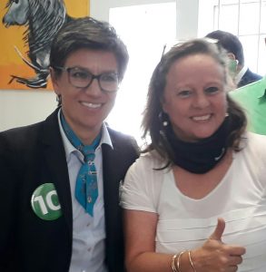 RAQUEL SOFIA AMAYA, candidata al SENADO, # 36, por el Partido Verde, acá con Claudia López - foto personal