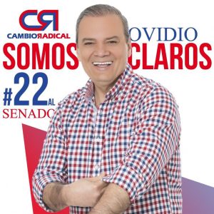 Ovidio Claros, candidato al Senado por Cambio Radical, con el #22 en el tarjetón - foto tomada de su cuenta de Twitter