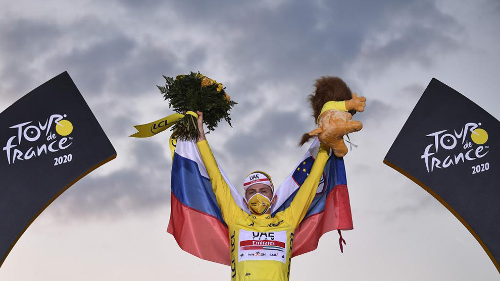 Foto: AFP (2020) – Tadej Pogacar, campeón del Tour de Francia 2020
