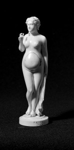 L0004421 Ivory model of a pregnant woman.
