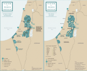 Fronteras del futuro Estado de Palestina y Estado de Israel -Acuerdo Paz Trum