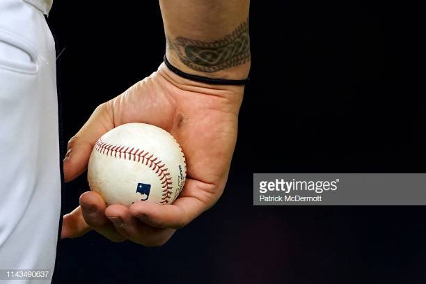WASHINGTON, DC - APRIL 17: Matt Adams #15 of the Washington Nationals holds a baseball in the sixth inning against the San Francisco Giants at Nationals Park on April 17, 2019 in Washington, DC. (Photo by Patrick McDermott/Getty Images)