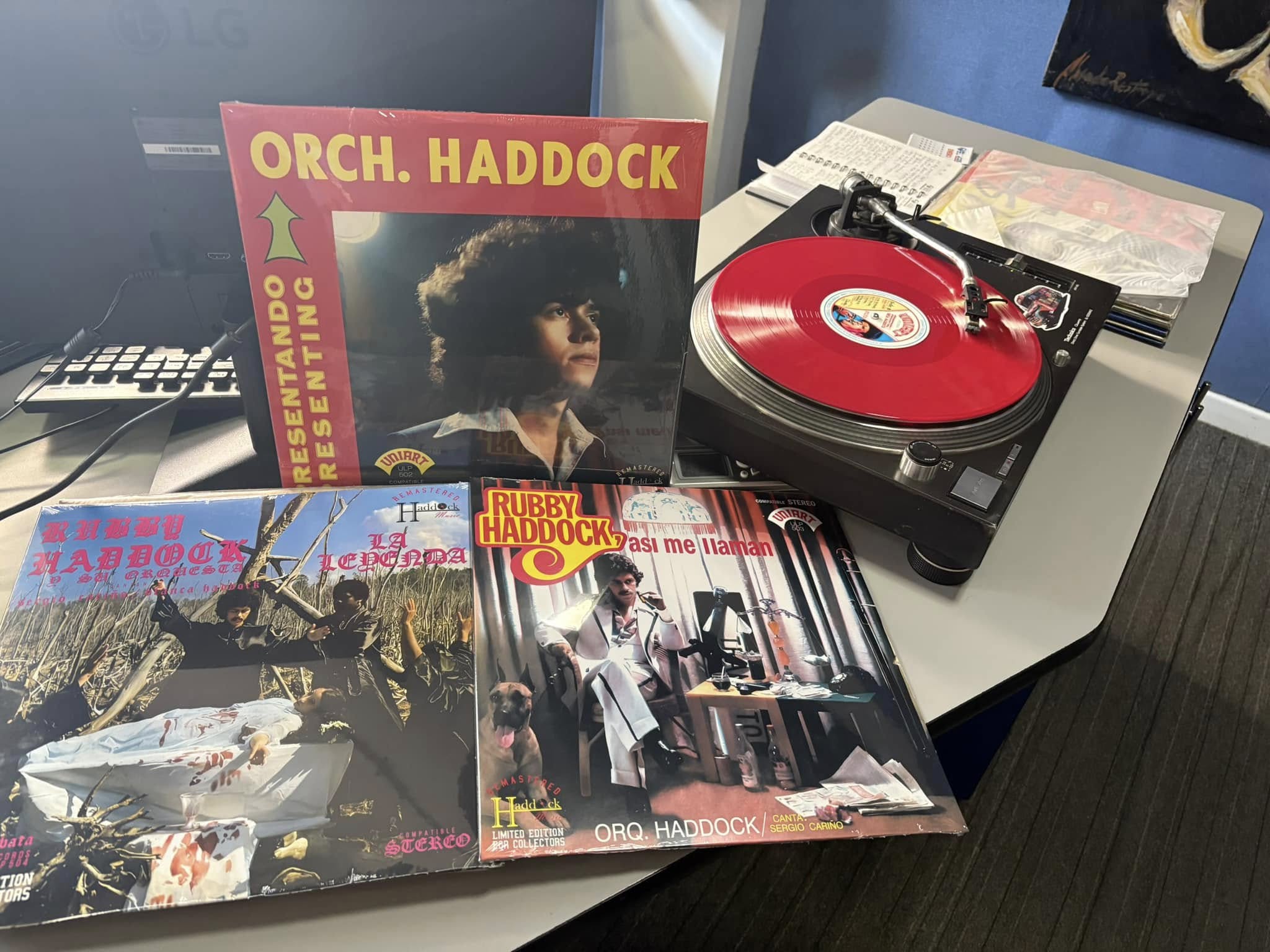 Estos son los tres vinilos de la Orquesta Haddock