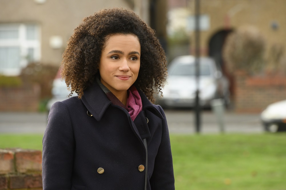 FOUR WEDDINGS & A FUNERAL -- "XXX" Episode 102 -- Pictured: Nathalie Emmanuel as Maya -- (Photo by: Jay Maidment/Hulu/Universal Television/MGM)