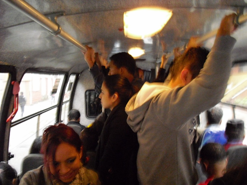 A Bogotá bus full of 'hot seats'.