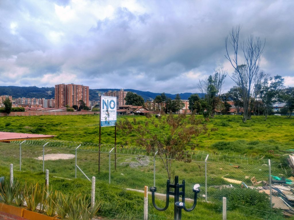 A large sign with 'no' written on it in north Bogotá, Colombia. Actually hearing somebody say 'no' isn't too common in the country. 