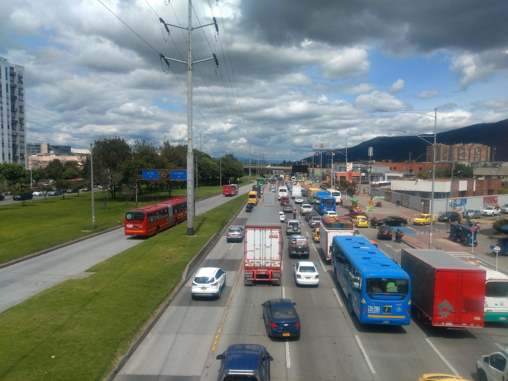 The Great Reset: We'll cut down on the use of mechanically powered transport for starters. (Photo is of traffic in the north of Bogotá, Colombia.)