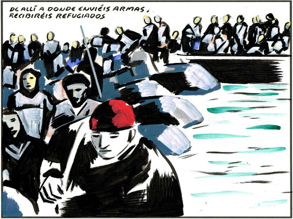 caricatura El Roto refugiados