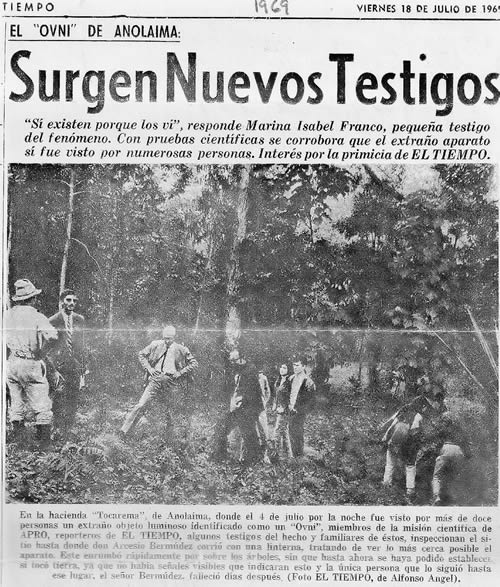 Foto: Caso Anolaima investigado por Miguel Forero Tapa, diario EL TIEMPO años 70.