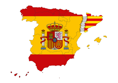 Image of catalonian independence designed by computer using design software, with white background