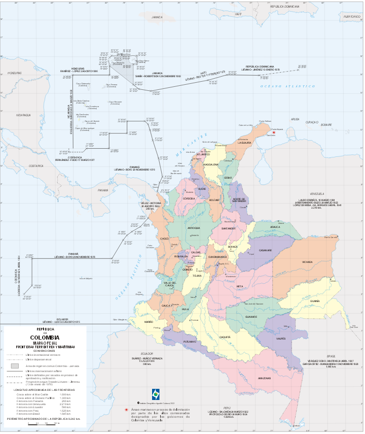 Mapa oficial de Colombia
