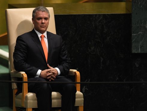 Presidente de Colombia, Iván Duque Márquez. Imagen: AFP / TIMOTHY A. CLARY