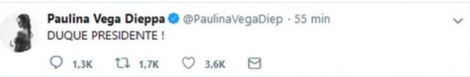 Twitter Paulina Vega