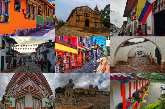 Collage-'Los pueblos más lindos de Colombia'. Fotos: Expreso Mochilero.