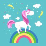 Unicornio con el arcoiris123RF