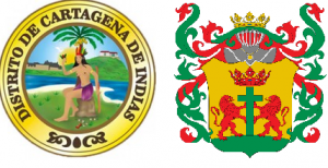 Escudo republicano y escudo colonial de Cartagena de Indias 