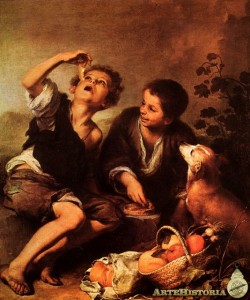 Niños comiendo pastel. Murillo