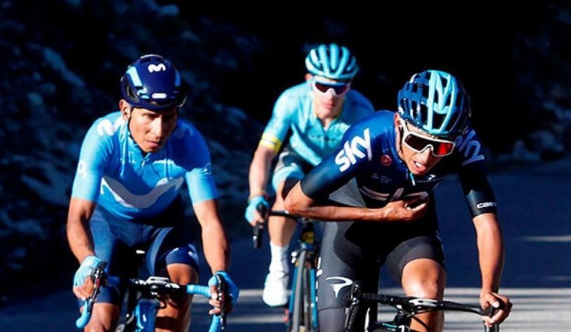 Foto: EFE (2019)-Bernal, Quintana y López atacando durante la etapa 3 de la Vuelta a Catalunya.