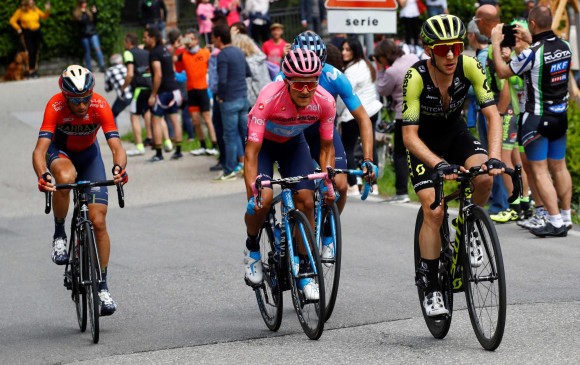 Foto: AFP (2019) – Yates, Carapaz y Nibali durante la etapa 15 del Giro 2019