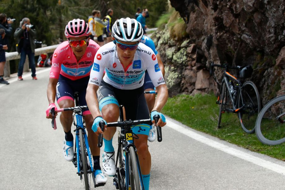 Foto: AFP/Luk Benies (2019) – Miguel Ángel López, al ataque durante el Giro d´Italia. 
