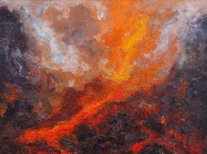 3 Volcanic Fire,2014,Oil on Canvas,18x24,46x61cm