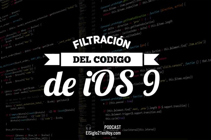 Código de iOS 9 filtrado