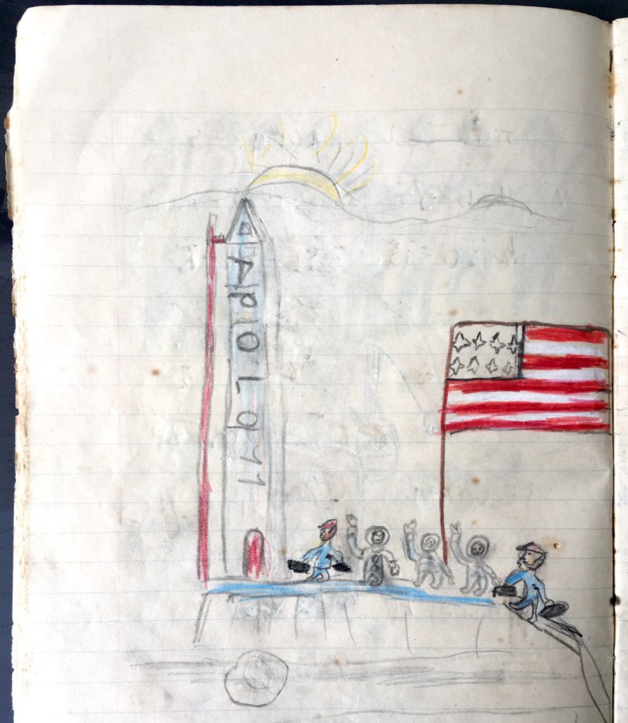 Imagen 5. Apolo 11 antes del despegue, copia en el cuaderno de tareas. 