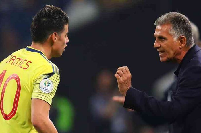 Queiroz habla con James Rodríguez | Foto: Getty Images