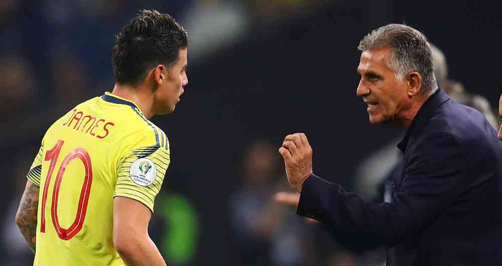 Queiroz habla con James Rodríguez | Foto: Getty Images