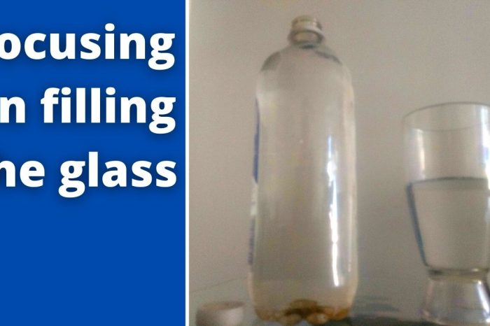 Focusing on filling the glass