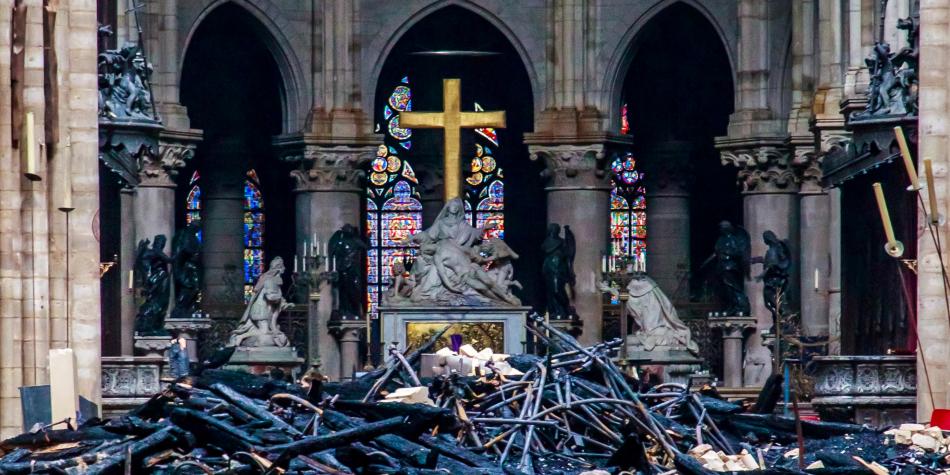 Incendio en Notre-Dame. Foto: Reuters