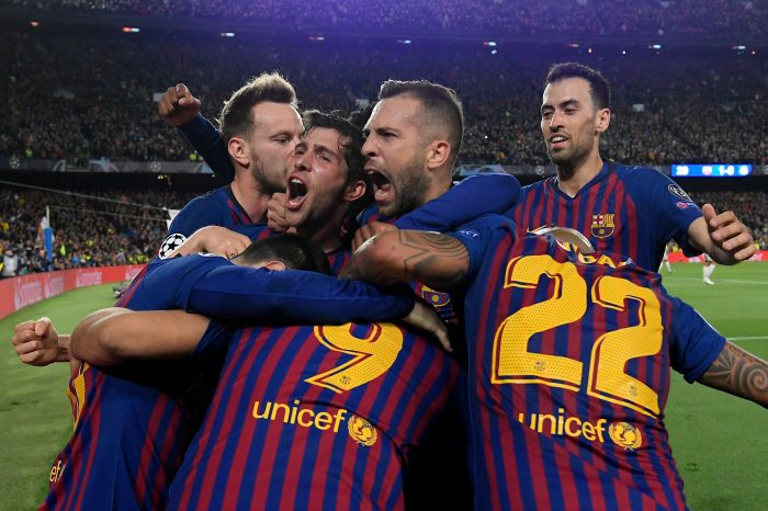 Barcelona celebra el segundo gol contra el Liverpool - Foto: UEFA