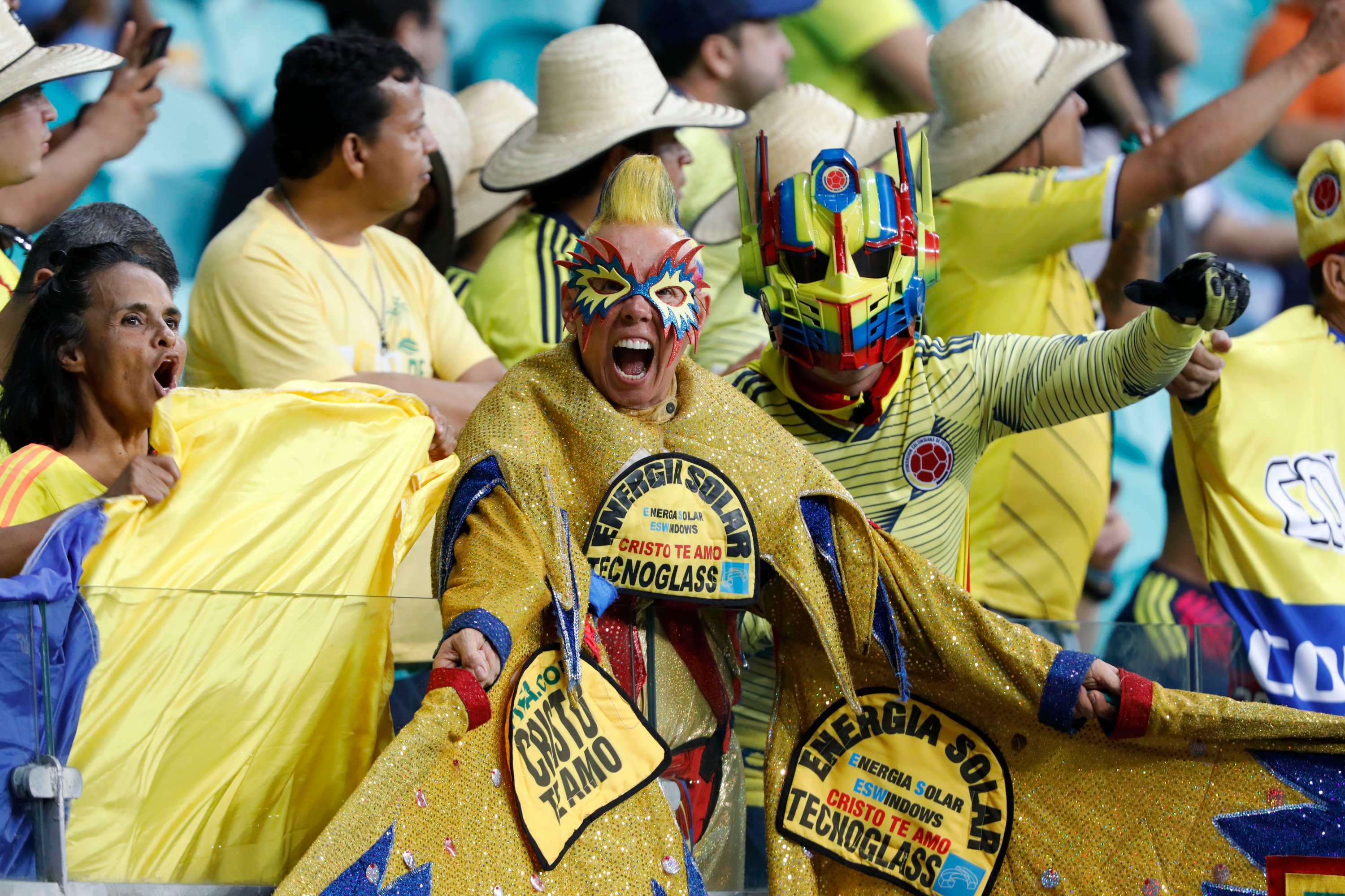 Hinchas de la selección Colombia en Salvador Bahía, Brasil. Foto: Carlos Ortega - EL TIEMPO. 2019.