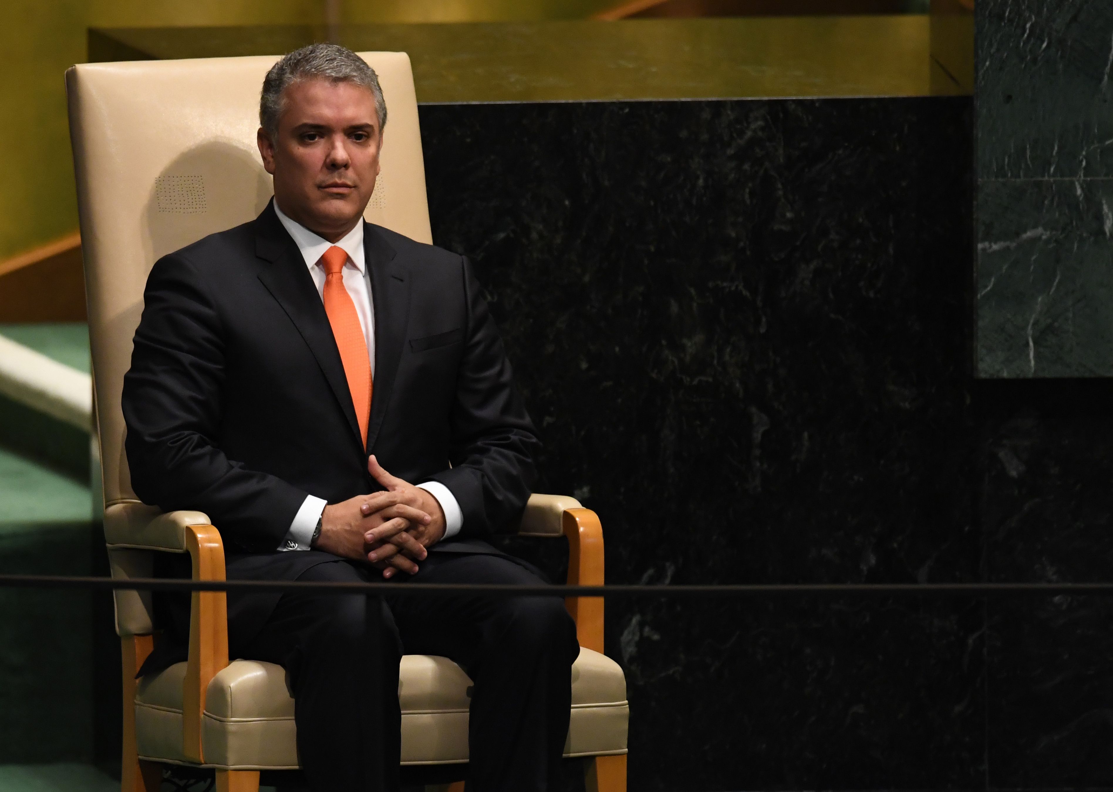 Presidente de Colombia, Iván Duque Márquez. Imagen: AFP / TIMOTHY A. CLARY