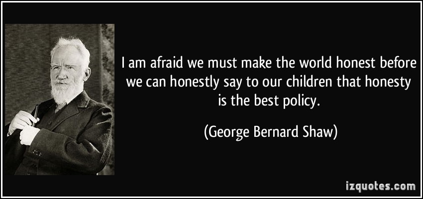 Honesty George Bernard Shaw izquotes.com.