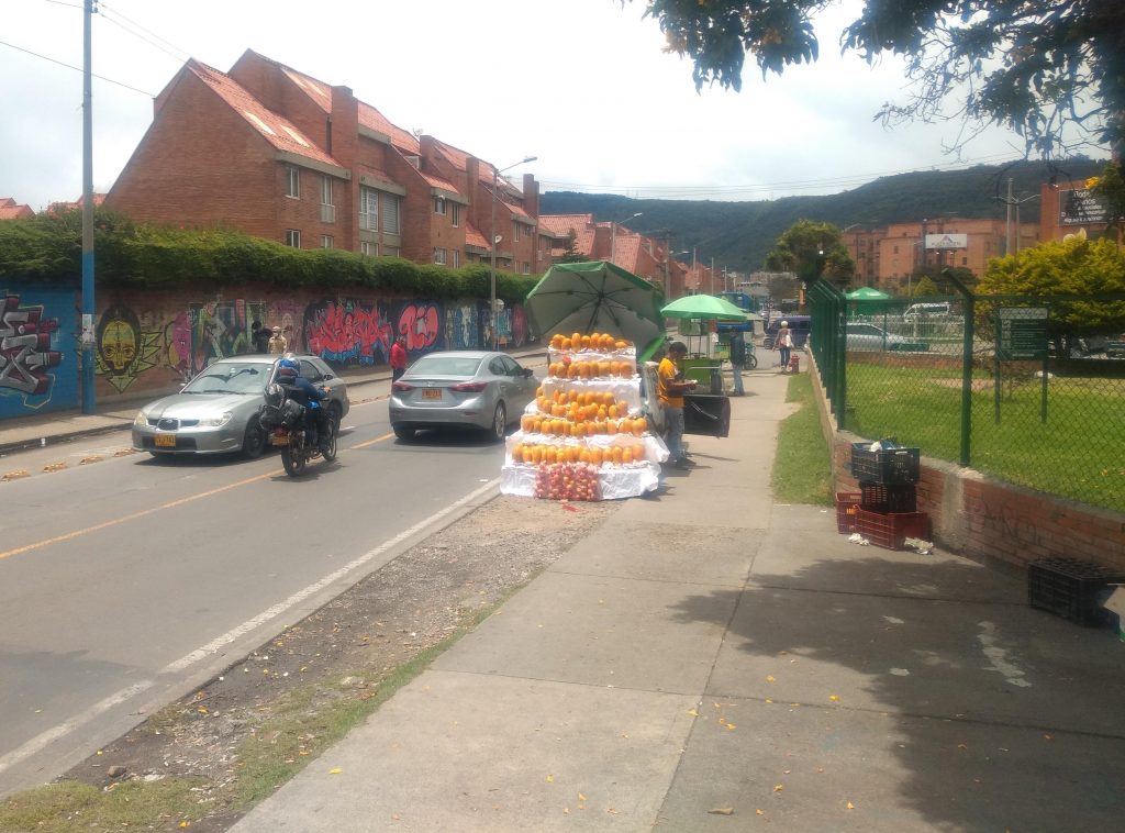The infamous papaya for sale on the street in north Bogotá. Don't give it away for nothing!