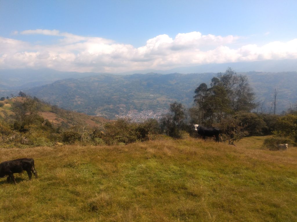 Looking down on Gachetá en route to Junín in the province of Guavio, Cundinamarca, Colombia. 