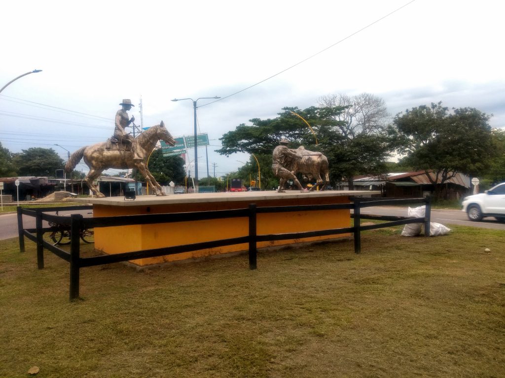 A monument honouring the cowboy culture in Villanueva, Casanare, Colombia.