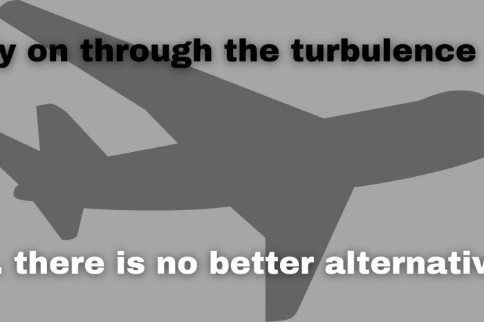 Fly on through the turbulence — there is no better alternative